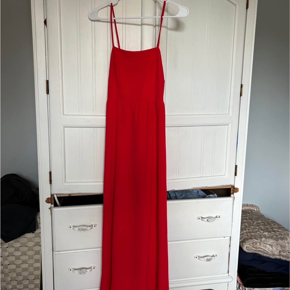 Monteau Red Spaghetti-Strap Maxi Dress